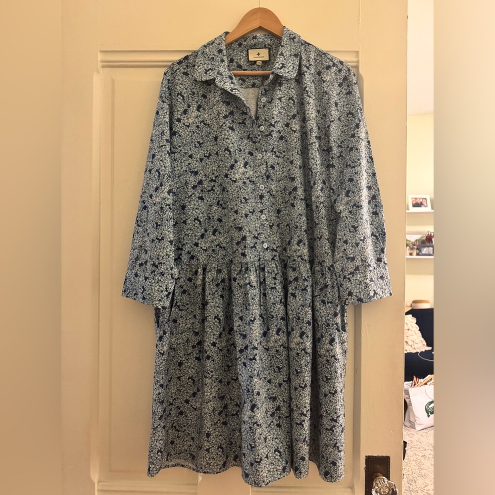 Tuckernuck hydrangea button up dress size xxl